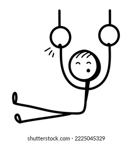 Easy to use hand drawn icon of workout 