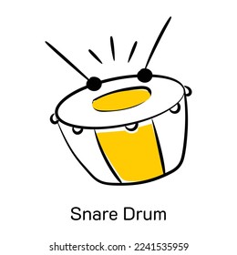 An easy to use hand drawn icon of snare drum 