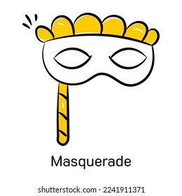 Icono dibujado a mano de mascarada fácil de usar