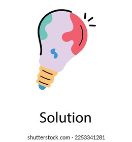 Easy to use hand drawn icon of solution 