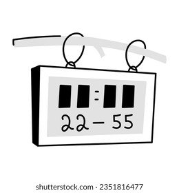 Easy to use hand drawn icon of match scoreboard