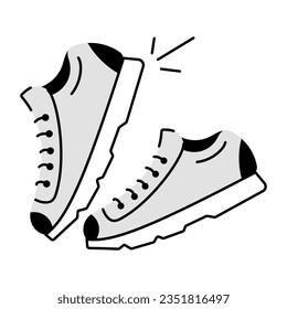 Easy to use hand drawn icon of shoes 
