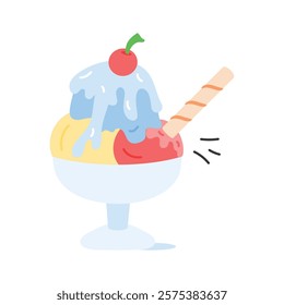 Easy to use icon of ice cream cup in modern style