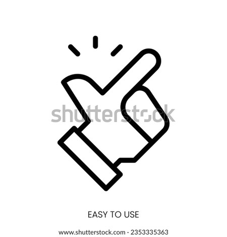 easy to use icon. Line Art Style Design Isolated On White Background