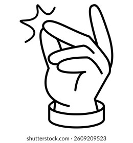 Easy to use icon represented by easy hand pose Line style.