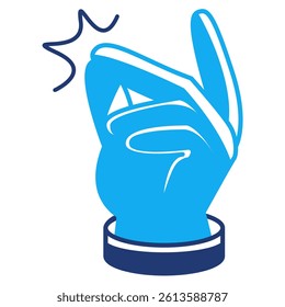 Easy to use icon represented by easy hand pose Dualtone style.