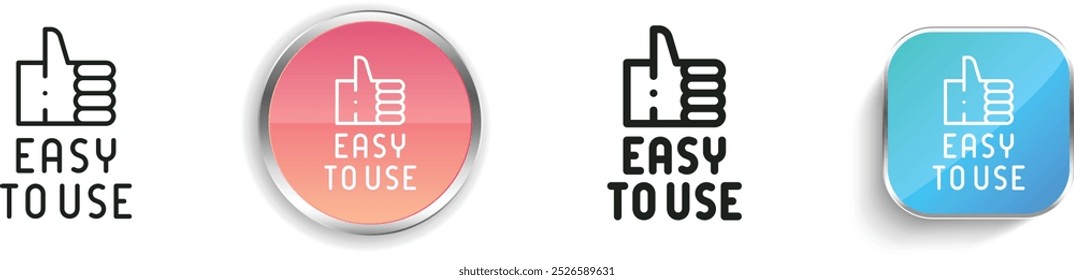 easy to use icon. Thin Linear, Regular and Button Style Design Isolated On White Background