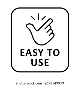 Icono fácil de usar | Vector fácil de usar | Símbolo de interfaz simple