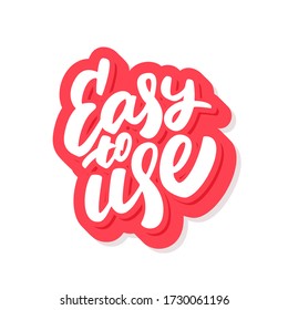 Easy to use icon. Vector lettering.