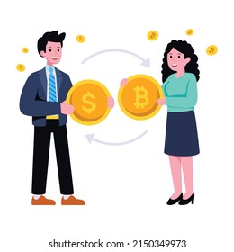 Easy to use illustration of cryptocurrency exchange 

