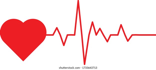 easy to use illustration vector image of heart with heart beat