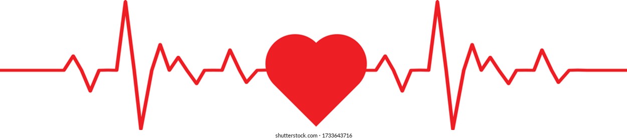 easy to use illustration vector image of heart with heart beat