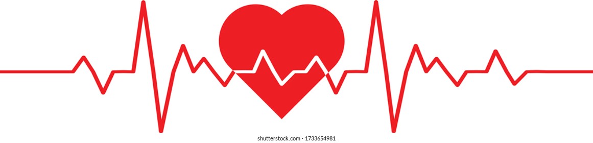easy to use illustration vector image of heart with heart beat
