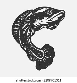 Easy to use isolated channa fish vector illustration with stunning details. best pet fish clip art. tropical country snakehead illustration