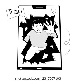 Easy to use isometric icon of mobile trap 