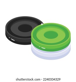 Easy to use isometric icon of pucks 