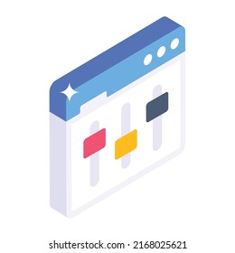 Einfache Verwendung isometrischer Icon der Website-Anpassung 

