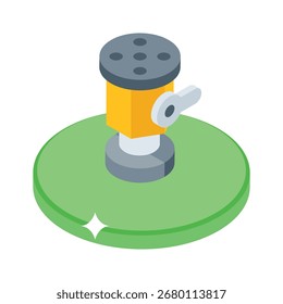 Icono de estilo isométrico fácil de usar de ducha de riego ancha