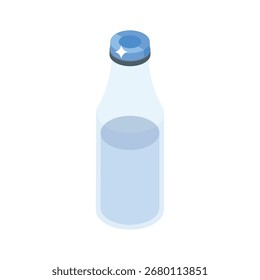 Icono de estilo isométrico fácil de usar de botella de leche sellada