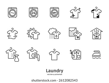 Easy to use laundry icon set