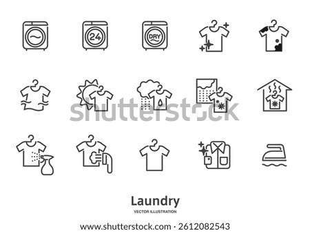 Easy to use laundry icon set