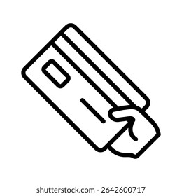 Easy to use line icon of hand holding credit card