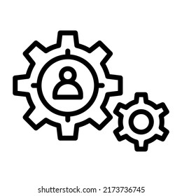 Easy to use line icon of person configuration 