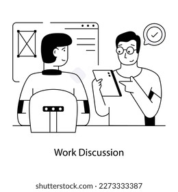 Ilustración de línea de trabajo fácil de usar 