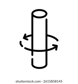 Easy to use line style icon denoting rotation