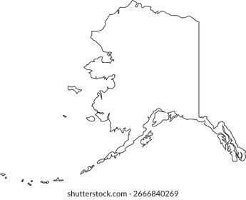 Fácil de usar mapa de Alaska estado dos EUA
