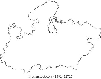 Easy to use map of Indian state Madhya Pradesh
