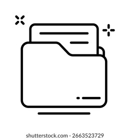 Icono de contorno fácil de usar para el diseño general de carpetas