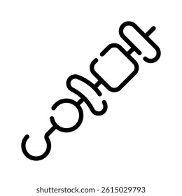 Easy to use outline style icon of bbq skewer