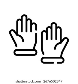 Easy to use outline style icon of protective gloves