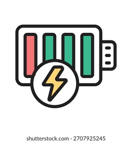 Icono de estilo de contorno fácil de usar que muestra la celda de la batería