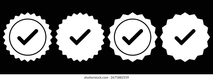 Fácil de usar Marca de verificación derecha. Ilustración vectorial de icono de marca de verificación.