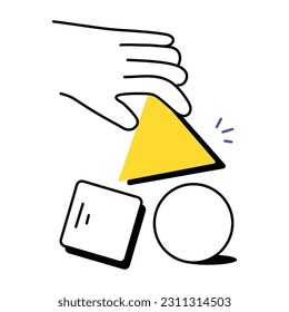 Easy to use sketchy icon of geometric shapes  