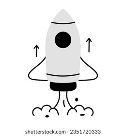 Easy to use sketchy icon of project launch 
