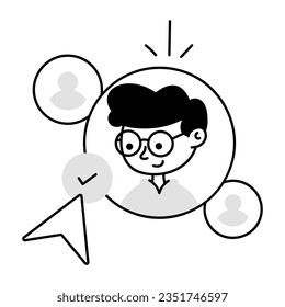 Easy to use sketchy icon of select candidate 