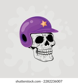 Easy to use sketchy illustration of helmet skull 