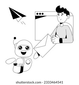 Ilustración esquemática del asistente de robots fácil de usar 
