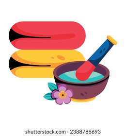 Easy to use spa bowl flat icon 