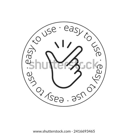 Easy to use sticker. Hand movement, motivation to action. Line icon. Vector illustration