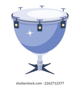 Diseño plano de tambor de timpani fácil de usar 