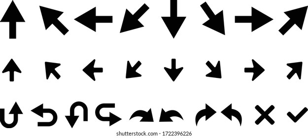 easy to use vector icons of arrow with  various directions