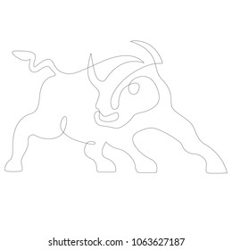 easy vector silhouette of a bull