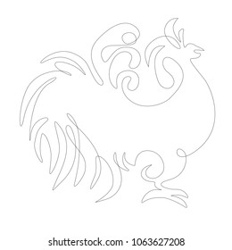 easy vector silhouette of the cock