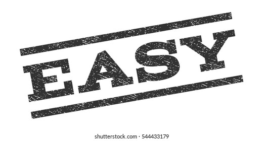 Easy watermark stamp. Text tag between parallel lines with grunge design style. Rubber seal stamp with dust texture. Vector gray color ink imprint on a white background.