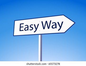 Easy way arrow road sign