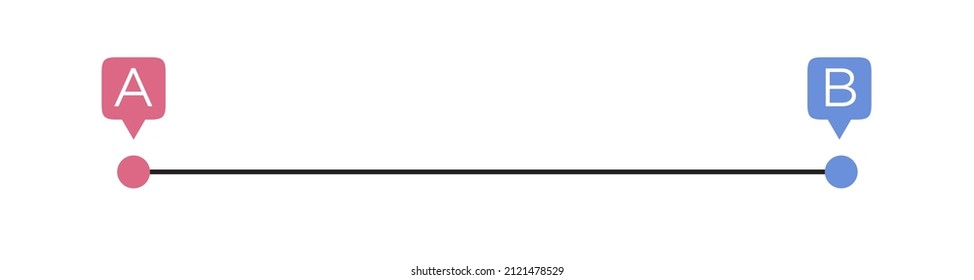 Easy way from point A to B business metaphor. Searching solution problem concept. Vector illustration 10 eps